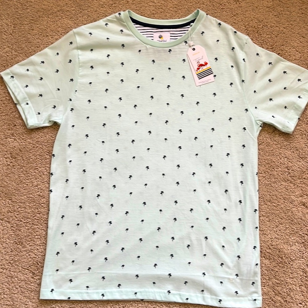 NWT MENS MINT SHIRT WITH PALM TREES SZ.L